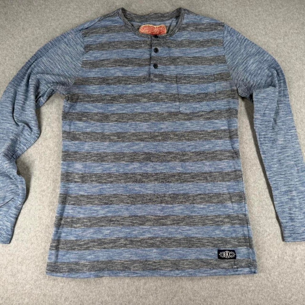 Trademark Brooklyn Cloth Men's Blue Long  Sleeve Blue Striped Size Medium